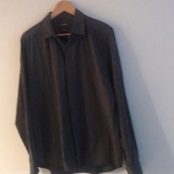 Keneth Cole Reaction Striped Gangster Style Dress Shirt Boss! - Picture 2 of 4